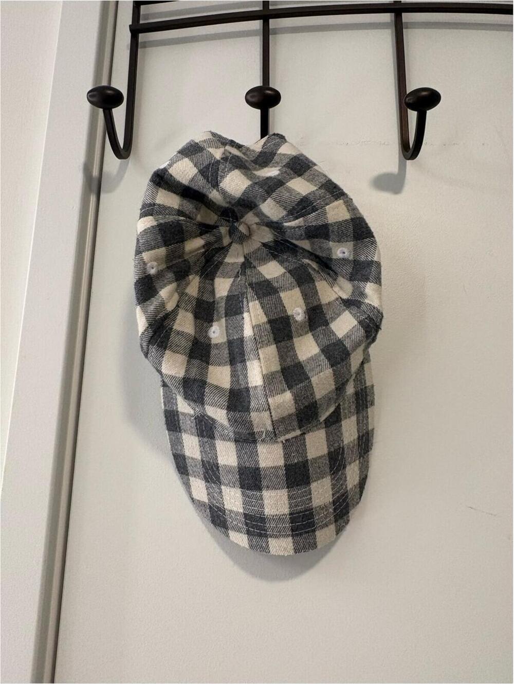 Cocus Pocus Plaid Hat in Black & Cream